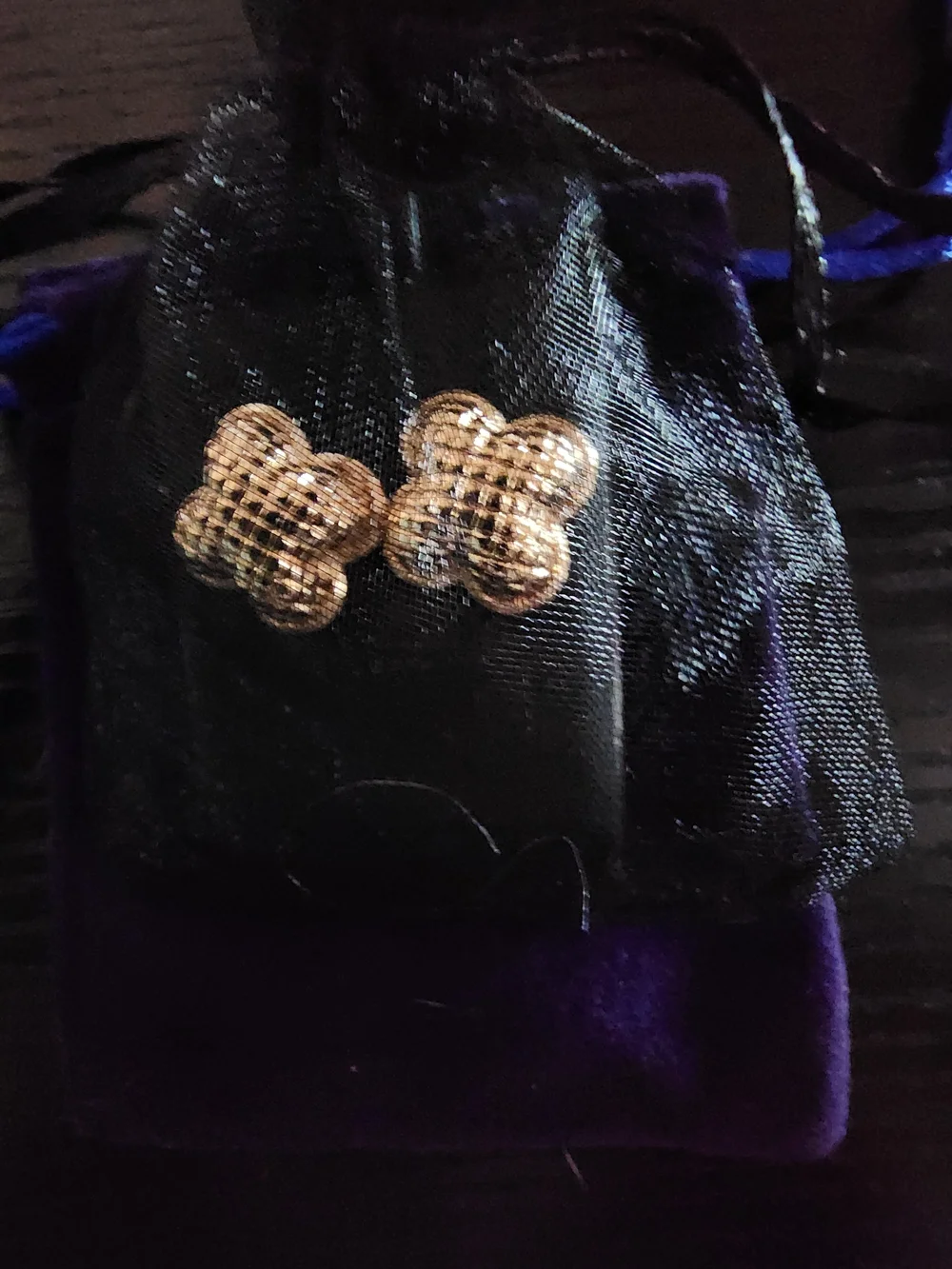 14k Gold-Plated Quilted Clover Stud Earrings